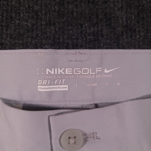 Nike Golf‎ Dri Fit Pants Mens 34x34 Light Gray Performance Stretch - Picture 4 of 13